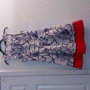 The Limited Sleeveless tapered White/Blue/Red floral Dress Size 2